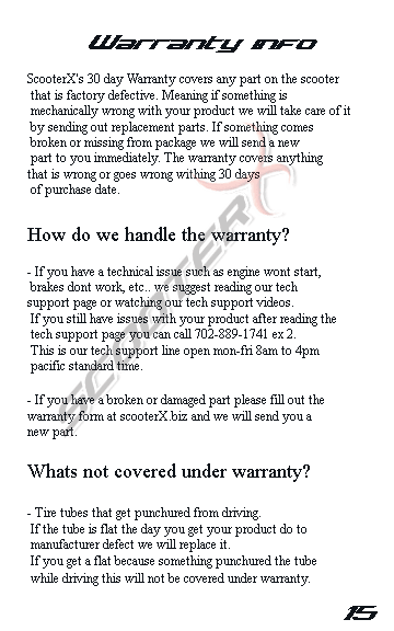 ScooterX Dirt Dog Manual Page 15