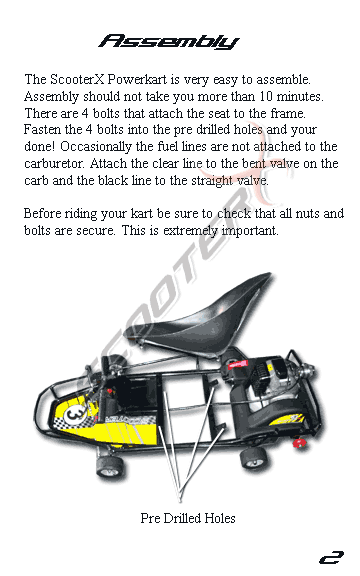 ScooterX Power Kart Manual Page 2