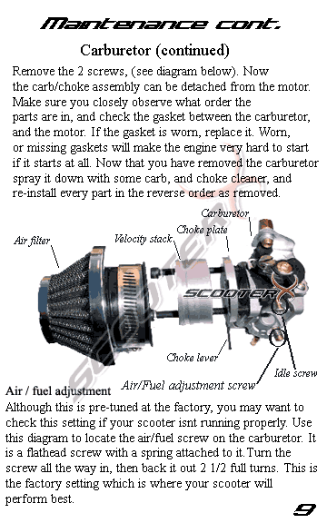 ScooterX X-Racer Instruction Manual Page 9